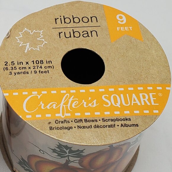 BN Pumpkin and Red Truck Crafter's Square Ribbon - Set of 2 - Picture 2 of 4